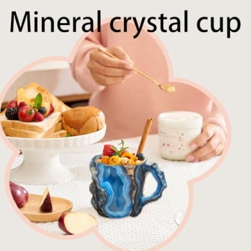 Unique 2025 Mineral Crystal Coffee Mugs in Vibrant Colors