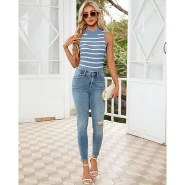 BellaDila Women's Striped Tank Top - Chic & Versatile Fashion Essential