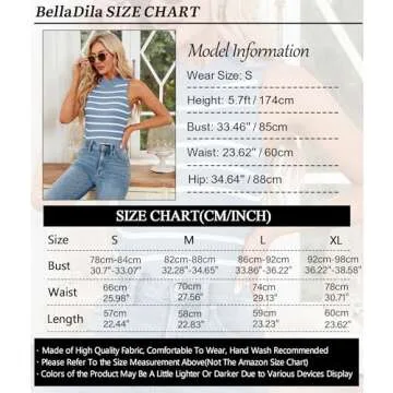 BellaDila Women's Striped Tank Top - Chic & Versatile Fashion Essential