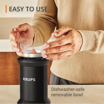 KRUPS Electric Blade Coffee Grinder 1.6 Oz, Adjustable Coarse to Fine for the Perfect Espresso, Grin...