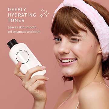 PURE'AM - Korean Toner for Dry Skin - Deeply Hydrating - Hyaluronic Acid & Vegan Ceramides - Korean ...