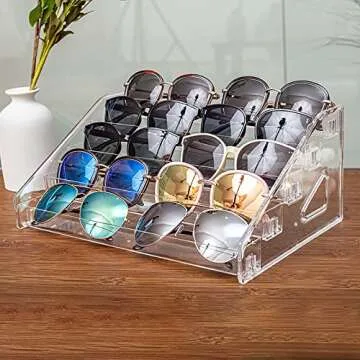 ALUYUYO Nail Polish Organizer Sunglass Organizer - 5 Layers Nail Polish Holder Sunglass Holder - Acr...