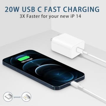 Fast 20W USB C Charger with 6FT Cable for Apple Devices