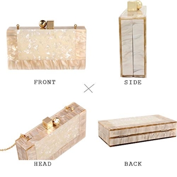 Menurra Iridescent Acrylic Evening Clutch for Women