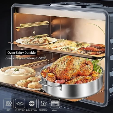 LOLYKITCH Tri-Ply Stainless Steel 5.5 QT Wok Pan