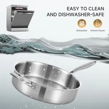 LOLYKITCH Tri-Ply Stainless Steel 5.5 QT Wok Pan