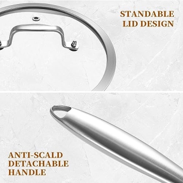 LOLYKITCH Tri-Ply Stainless Steel 5.5 QT Wok Pan