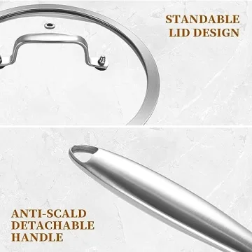 LOLYKITCH Tri-Ply Stainless Steel 5.5 QT Wok Pan