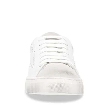 STEVEN by Steve Madden Women's REZZA Sneaker, White, 9 M US