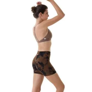 AUROLA Dream Tie Dye Workout Shorts for Women Seamless Scrunch Soft Active Shorts,Brown-Black Tie Dye,S