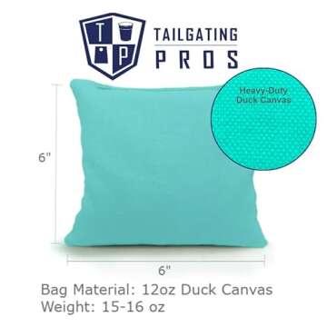 Tailgating Pros Cornhole Boards - 4' x 2' Wooden Pattern Cornhole Game w/Carrying Case & Set of 8 Corn Hole Bags w/Tote