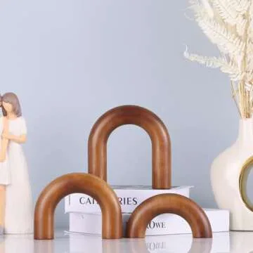 XMGZQ Neutral Home Decor Aesthetic,Living Room Decor and Accessories,Japanese Entryway Decor Objects,Bookshelf Decor,Decorative Books for Home Decor Accents,Coffee Table Decor Items,Brown Wood Arch