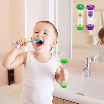 Jeowoqao Tooth Brushing Timers for Kids and Teens, 3 Minutes Hourglass Sand Timer for Brushing Tooth...