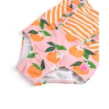 RuffleButts Orange You The Sweetest Pinafore One Piece - 12-18m