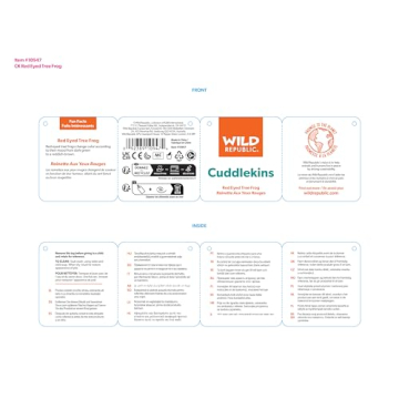 Wild Republic Red-Eyed Tree Frog Plush Toy 12 inches