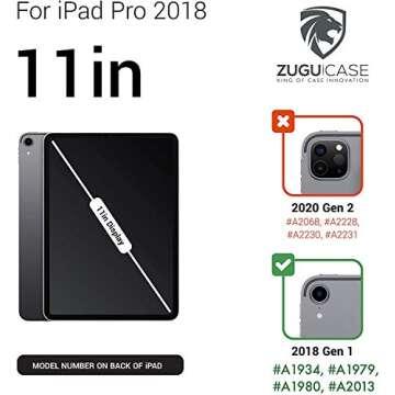 The Muse Case for 2018 iPad Pro 11 inch 1st Gen - Military Grade Protection, Magnetic Stand - RED by...