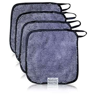 Life Miracle Nano Towels Minis - Amazing Eco Fabric That Cleans Virtually Any Surface with Only Water. Travel Size. No More Paper Towels Or Toxic Chemicals. 4-Pack (8x8, Grey)