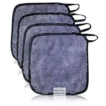 Life Miracle Nano Towels Minis - Amazing Eco Fabric That Cleans Virtually Any Surface with Only Water. Travel Size. No More Paper Towels Or Toxic Chemicals. 4-Pack (8x8, Grey)