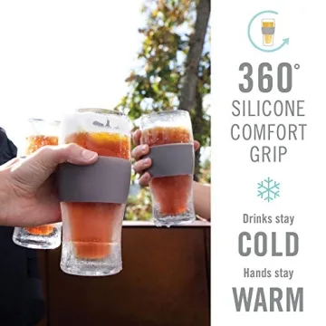 Freezeable Pint Glass Set - Insulated 16oz Tumblers