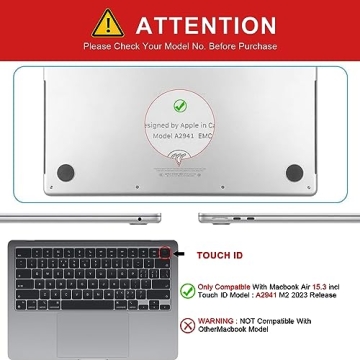 iCasso Compatible with MacBook Air 15 inch Case 2024 2023 M3 M2 Chip Model A3114 A2941, Protective Hard Shell Case for MacBook Air 15.3 inch+Keyboard Cover + Screen Protector, Colorful Flower