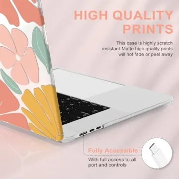 iCasso Compatible with MacBook Air 15 inch Case 2024 2023 M3 M2 Chip Model A3114 A2941, Protective Hard Shell Case for MacBook Air 15.3 inch+Keyboard Cover + Screen Protector, Colorful Flower