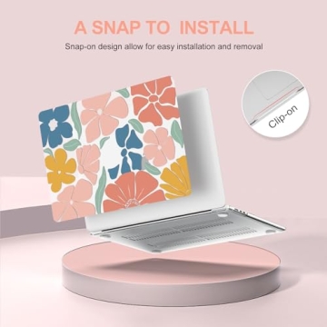 iCasso Compatible with MacBook Air 15 inch Case 2024 2023 M3 M2 Chip Model A3114 A2941, Protective Hard Shell Case for MacBook Air 15.3 inch+Keyboard Cover + Screen Protector, Colorful Flower