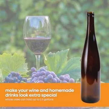 FastRack - 750 ml Amber Wine Bottles (Pack of 12), Stretch Hock Liquor Bottles, W13 Amber Glass Bottles, 750 ml Empty Bottles for Drinks, Amber Stretch Wine Bottles, 12 per Case - NO CORKS INCLUDED