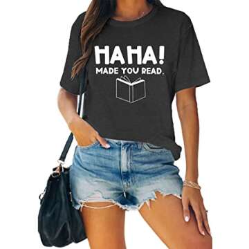 MAIHUN Women's Reading T-Shirt for Book Lovers