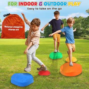 Astrell Stepping Stones for Kids Durable Non-Slip Balance Toys