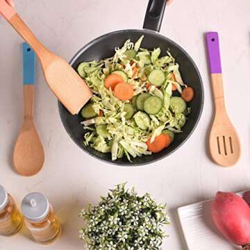 Heselian 6 Piece Bamboo Cooking Utensil Set for Eco-Friendly Cooking