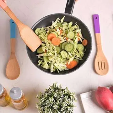 Heselian 6 Piece Bamboo Cooking Utensil Set for Eco-Friendly Cooking