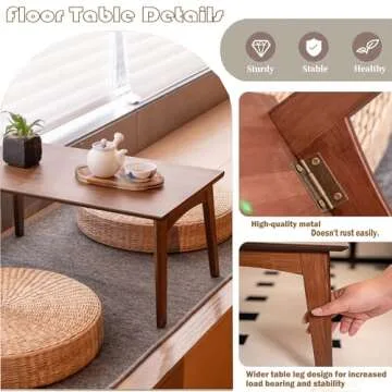 Kuabner Folding Floor Table - Elegant & Space-Saving