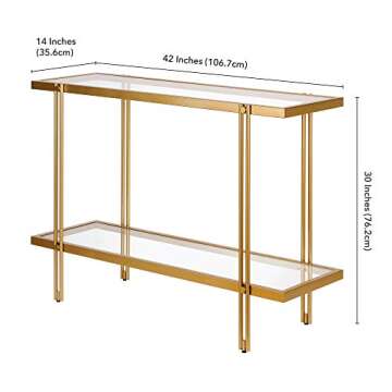 Henn&Hart 42" Console Table - Stylish Brass Accent