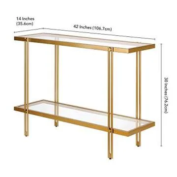 Henn&Hart 42" Console Table - Stylish Brass Accent