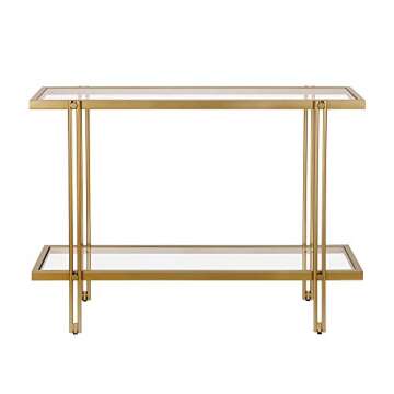 Henn&Hart 42" Console Table - Stylish Brass Accent