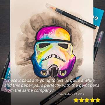 GenCrafts Watercolor Paper Pad 2 Pack - A4 8.3x11.7" - 60 Sheets Total (140lb/ 300gsm) - Cold Press Acid Free Art Sketchbook Pad for Painting & Drawing, Wet, Mixed Media