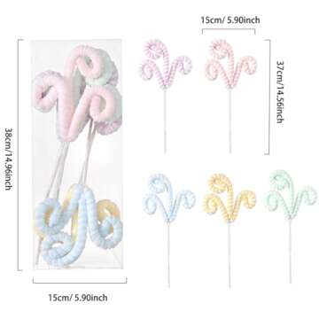 5Pcs Pastel Color Christmas Tree Picks for Christmas Tree Topper Decorations 14.5 Inch Christmas Orn...