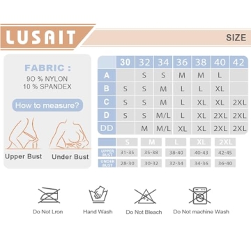 Lusait Strapless Bra Comfortable Wireless Bandeau Bra