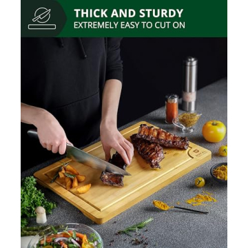 Extra Large Bamboo Cutting Board with Juice Groove