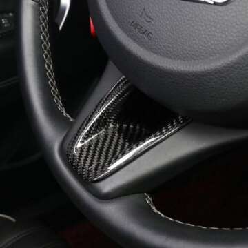 YOUTOOCAR Real Carbon Fiber Steering Wheel Lower Cover Trim Compatible with Genesis G70 2017 2018 2019 2020 2021 2022 G80 2020+ Accessories