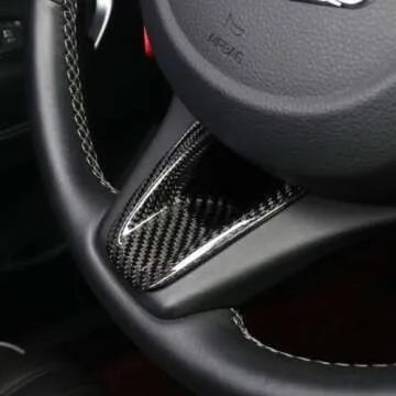 YOUTOOCAR Real Carbon Fiber Steering Wheel Lower Cover Trim Compatible with Genesis G70 2017 2018 2019 2020 2021 2022 G80 2020+ Accessories