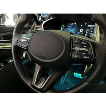 YOUTOOCAR Real Carbon Fiber Steering Wheel Lower Cover Trim Compatible with Genesis G70 2017 2018 2019 2020 2021 2022 G80 2020+ Accessories