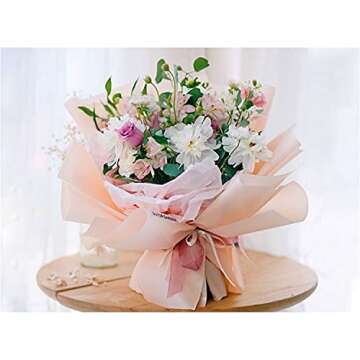 JOSON 30 sheets/6 colors Flower wrapping paper Korean solid color translucent flower shop floral gift bouquet flower wrapping paper Matte paper