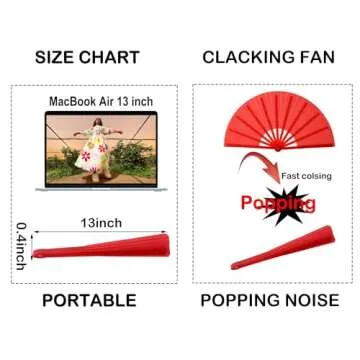 Stylish 13 Inch Clacking Rave Fan for Dancers Outdoor Events