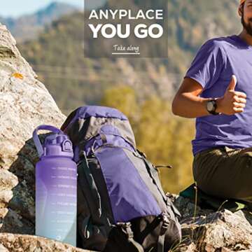 Motivational 64 oz Water Bottle for All-Day Hydration