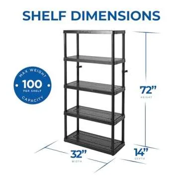 Gracious Living 5 Shelf Medium Duty Storage Unit for Home