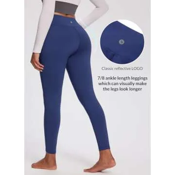 BALEAF Women's Petite Fleece Lined Leggings with Pockets, 25" Thermal Winter Warm High Waisted Thick 7/8 Yoga Pants