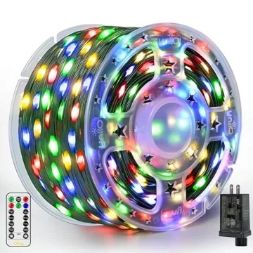Ollny Christmas Lights 1000 LED 330 FT, Waterproof Plug in with Remote, 8 Modes & 3 Timers for Indoo...