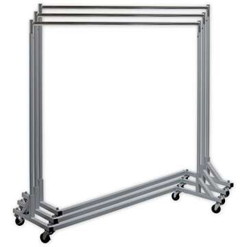 Simple Houseware Industrial Grade Z-Base Garment Rack, 400lb Load with 62in extra long bar