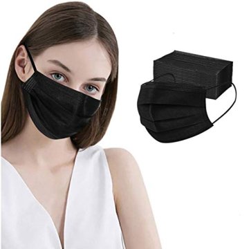 LEMENT 100 Pcs Disposable Face Masks, 3 Ply Black - Comfort & Protection